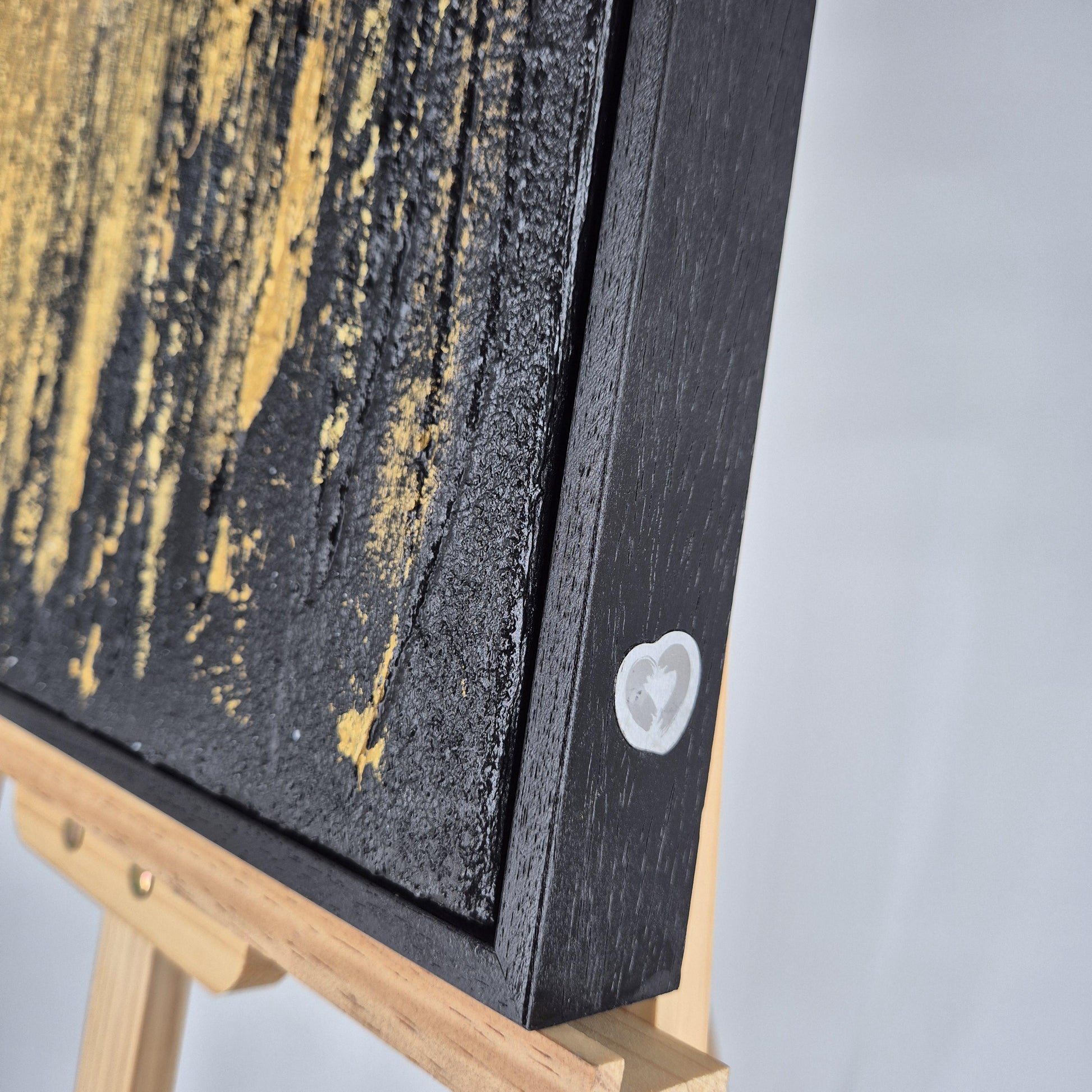 Split Radiance - Modern Gold Large Wall Art- Abstract Diptych Painting - Black And White Textured Wall Art - Luxury Contemporary Home Decor