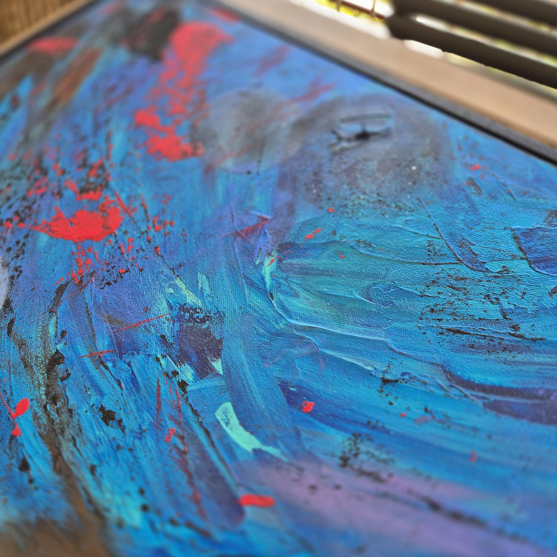 Textured Acrylic Painting: Abstract Apocalyptic Art, 72x72 cm