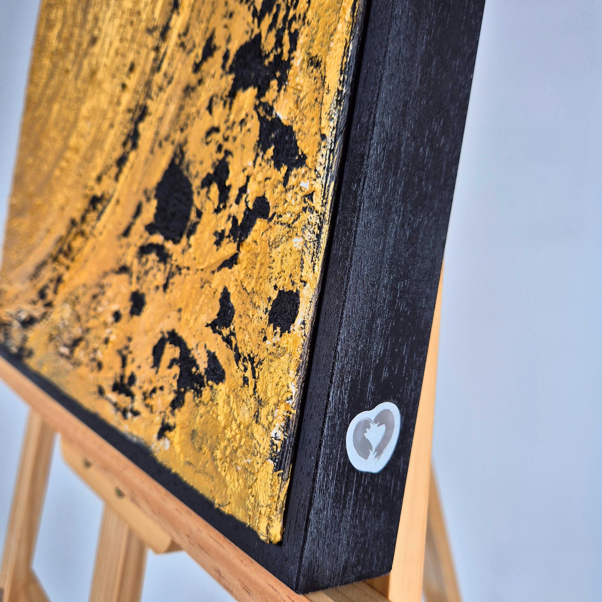 Auric Duality - Modern Abstract Wabi Sabi Painting- Black And Gold Art Diptych Textured Painting - Contemporary Wall Decor
