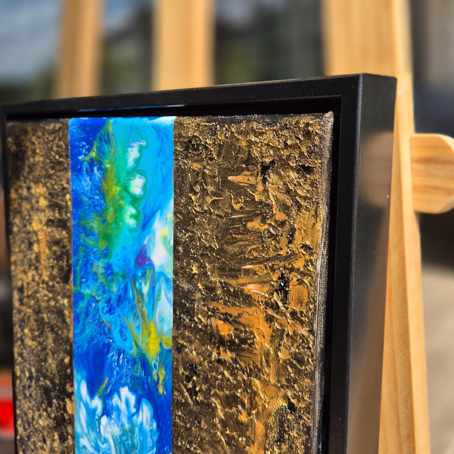 Textured Abstract Acrylic Painting 62x32 cm - Fluxion - Cosmic Energy Art