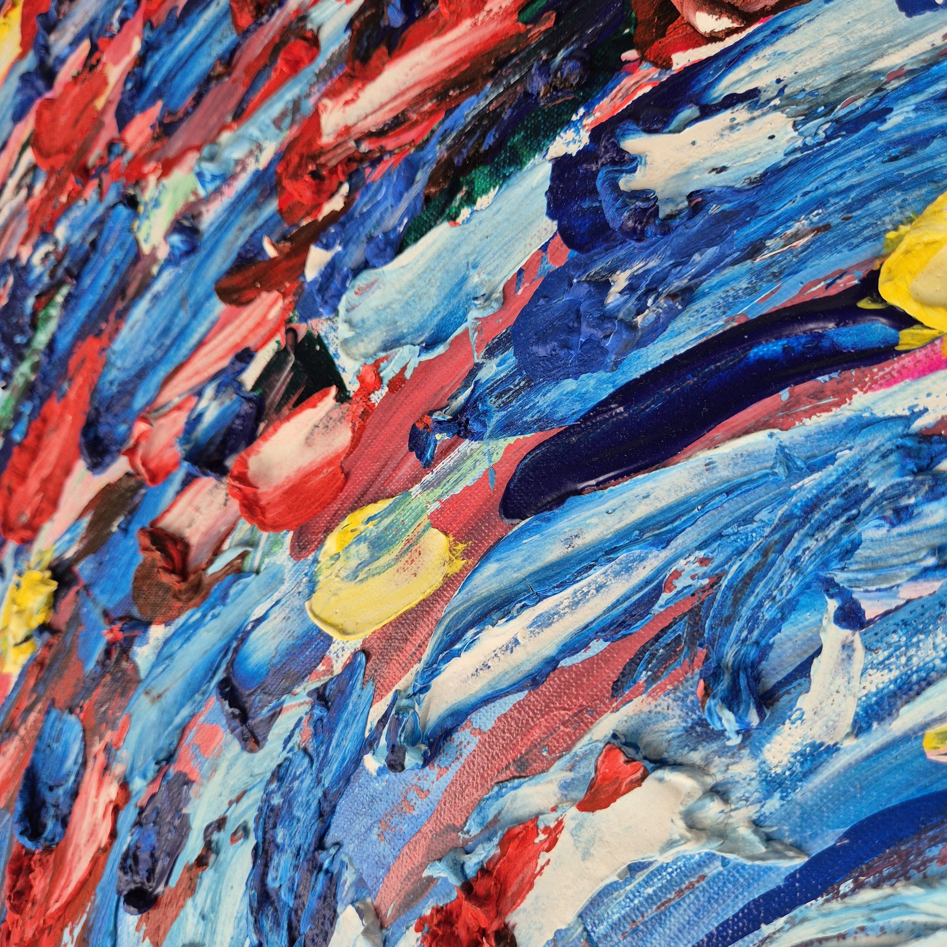 Corelia - Original Abstract Acrylic Painting - 92x92 cm - Textured on Canvas - Vivid Abstract Floral Motion