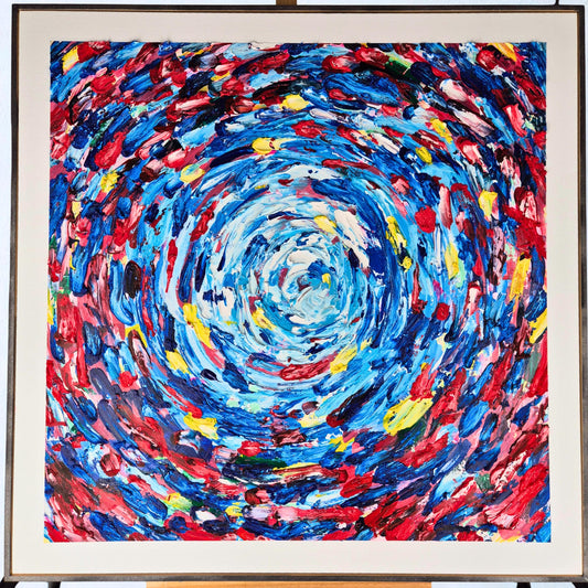 Corelia - Original Abstract Acrylic Painting - 92x92 cm - Textured on Canvas - Vivid Abstract Floral Motion