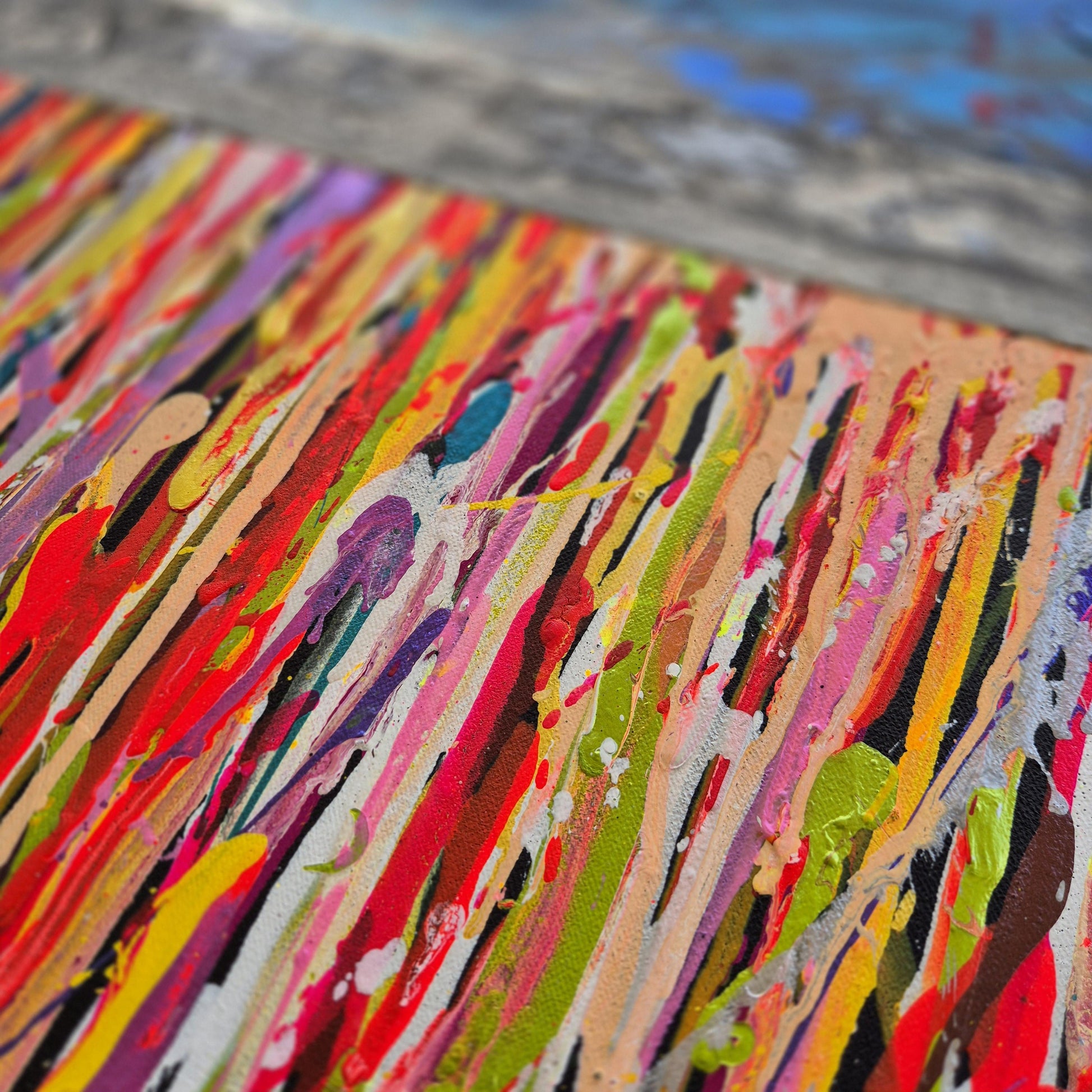 Textured Acrylic Painting: Abstract Apocalyptic Art, 72x72 cm