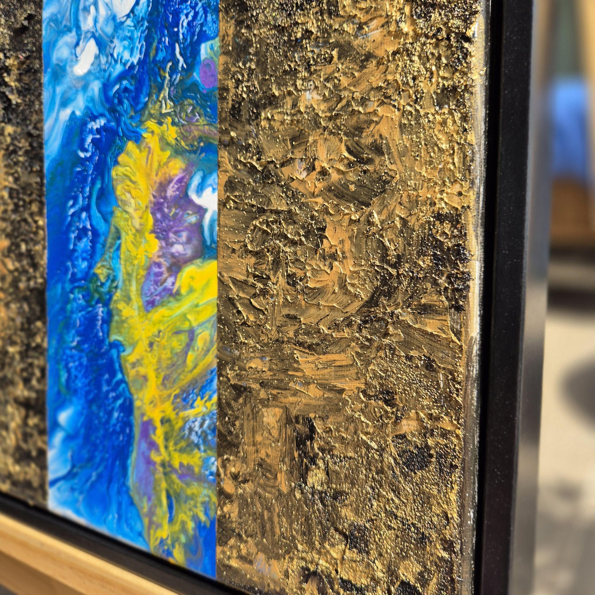 Textured Abstract Acrylic Painting 62x32 cm - Fluxion - Cosmic Energy Art