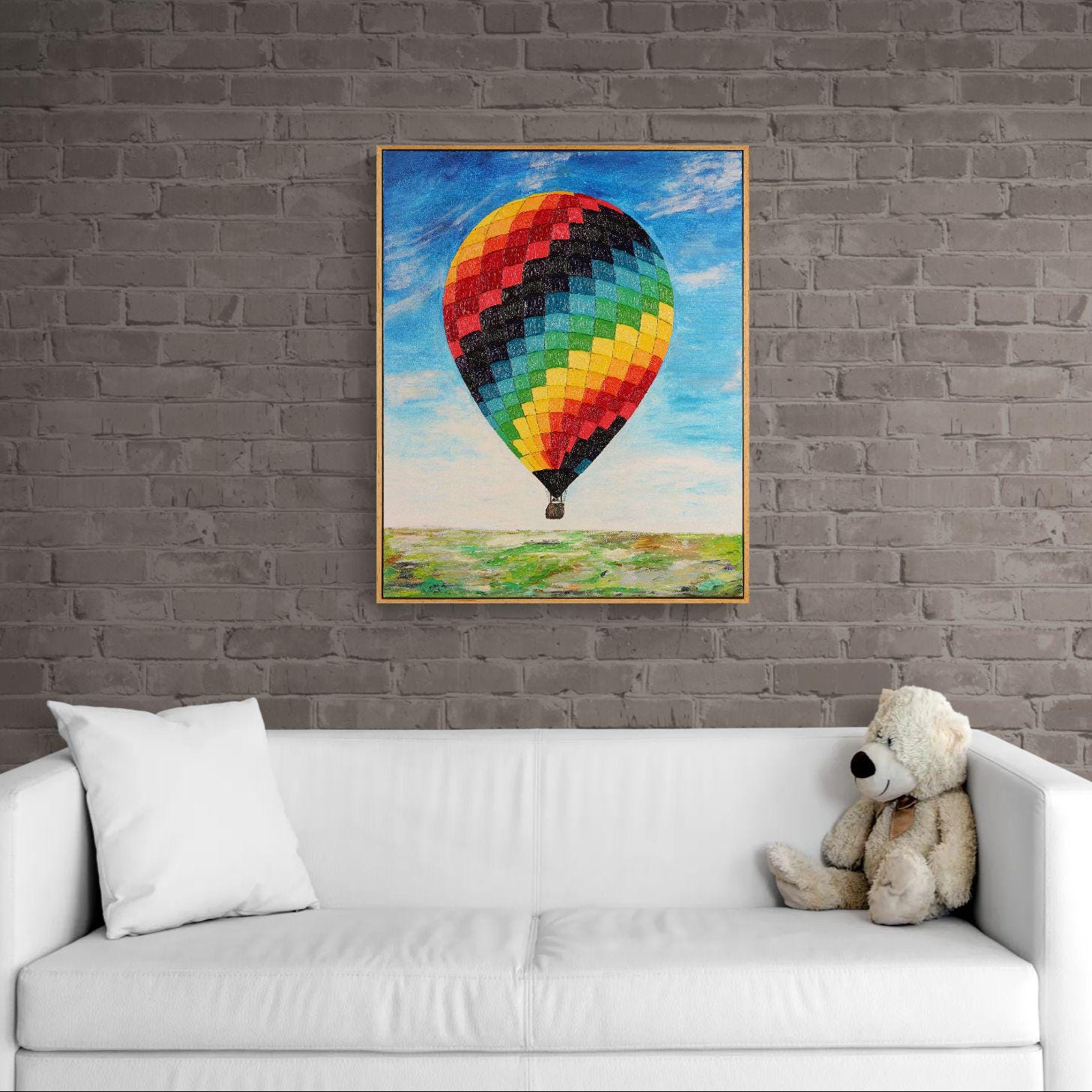 Weightless - Original oil painting - Textured sky landscape - colourful wall art