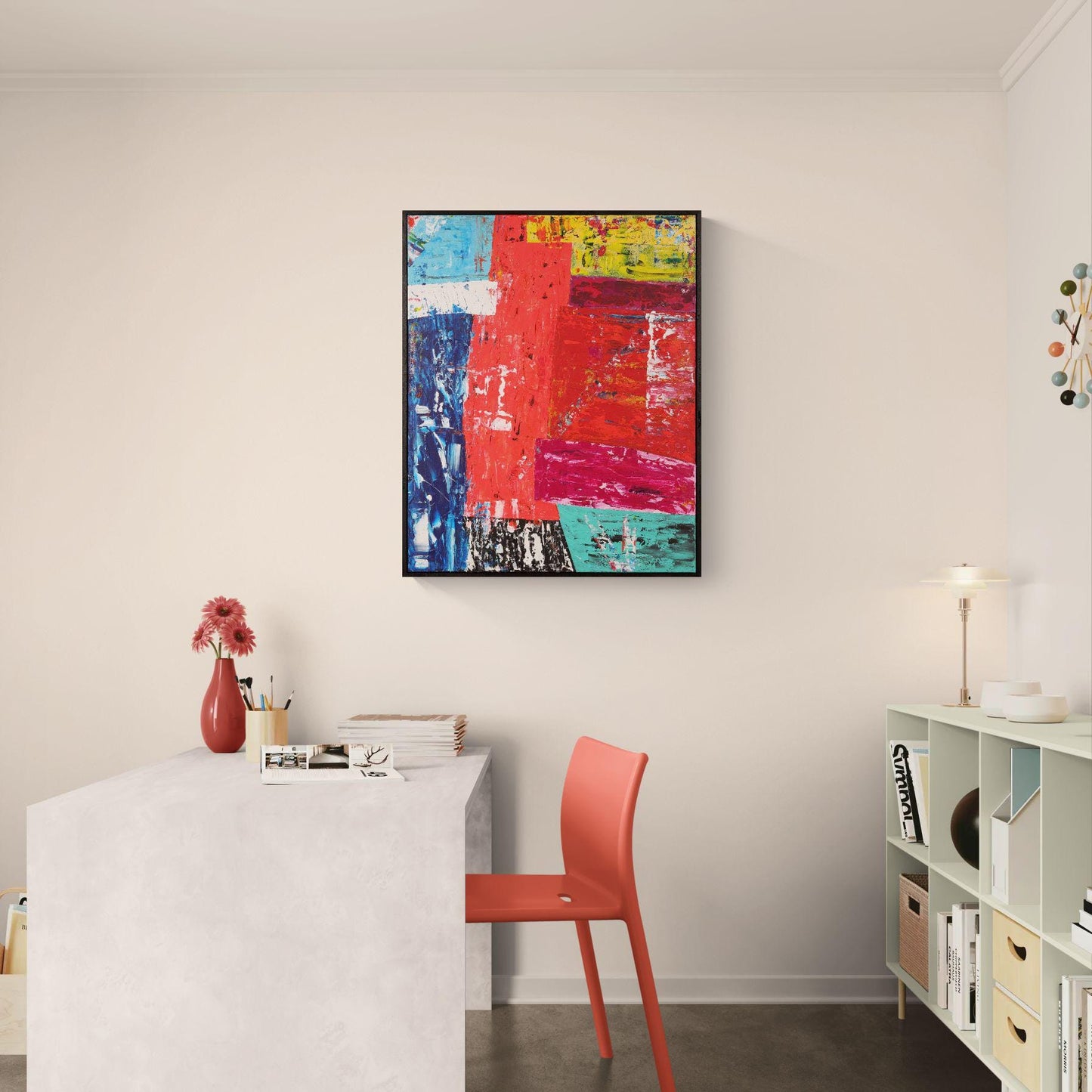 Original Textured Acrylic on Canvas Painting 83x67 cm - Formis - Colorful Contemporary Abstract Wall Art