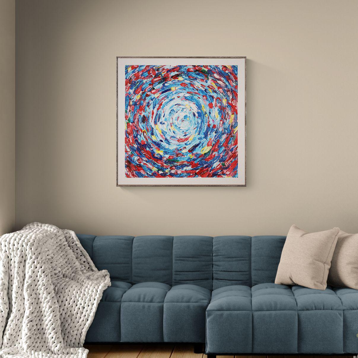 Original Abstract Acrylic Painting 92x92cm - Corelia - Textured on Canvas - Vivid Abstract Floral Motion