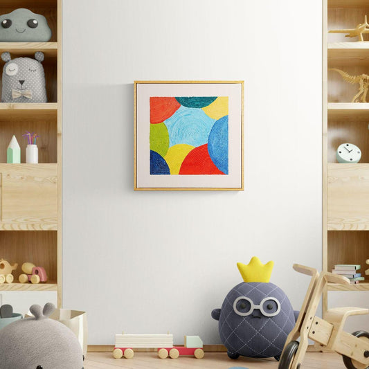 Joy in Motion – textured oil art - original abstract geometric painting on canvas - colorful wall decor - modern oil painting