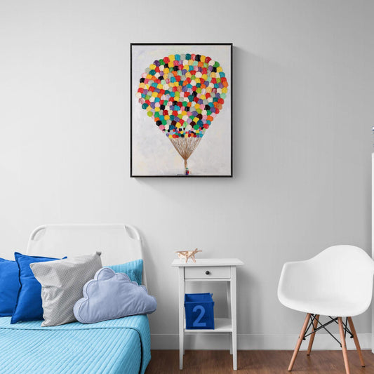 Even Jokers Dream - Bright Abstract Oil Painting on Canvas - Whimsical Surreal Abstract Art - Ready to Hang