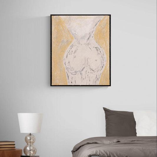 She is Universe - Feminine Abstract Painting - Sculptural Acrylic Nude - Textured Canvas Wall Art