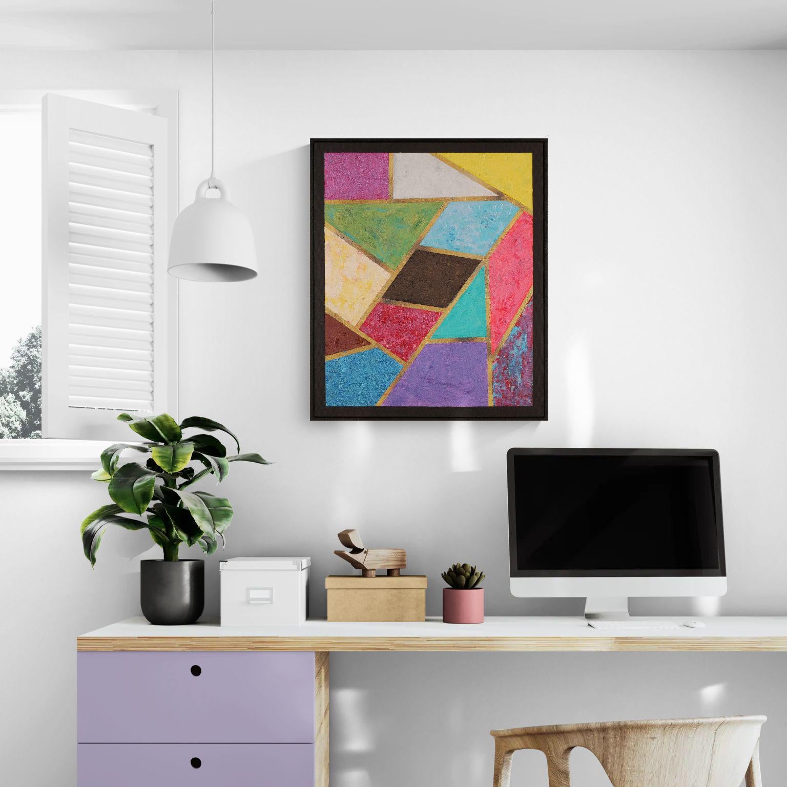 Original textured acrylic art 67x56cm - Prismatica - Abstract wall decor