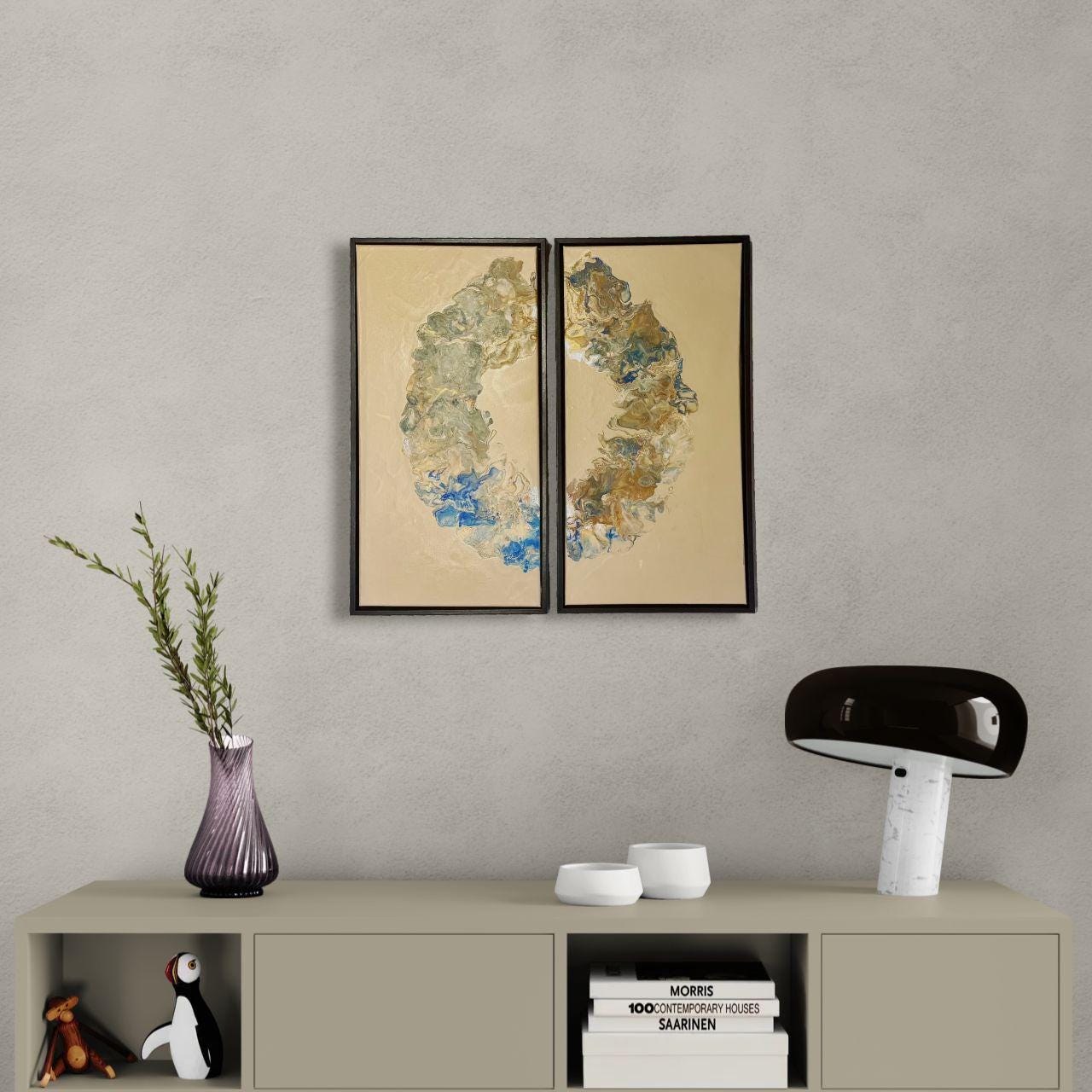 Textured Abstract Acrylic Painting 62x64 cm - Aurora - Meditative Energy Art