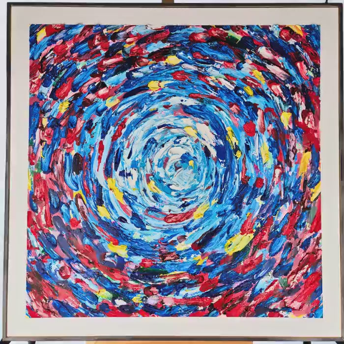 Original Abstract Acrylic Painting 92x92cm - Corelia - Textured  on Canvas - Vivid Abstract Floral Motion
