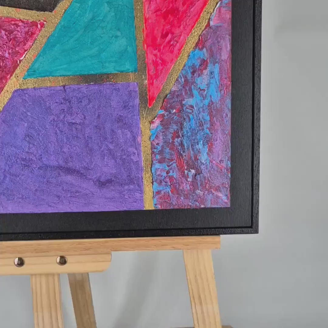 Original textured acrylic art 67x56cm - Prismatica - Framed Abstract Wall Decor